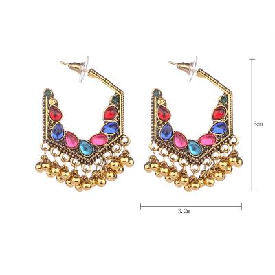 China Wholesale New BOHEMIA Cavity Women's Earrings Vintage Ethnic Style Exaggerated Female Earrings Beads Tassel Earrings for sale