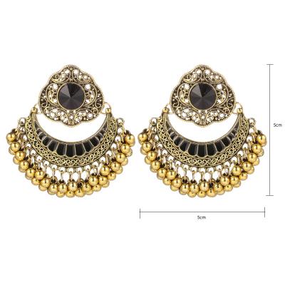 China BOHEMIA Customized Retro Exaggerated Tassel Earrings Bohemian Style Oil Niche Design Drip Bell Drip Earrings for sale