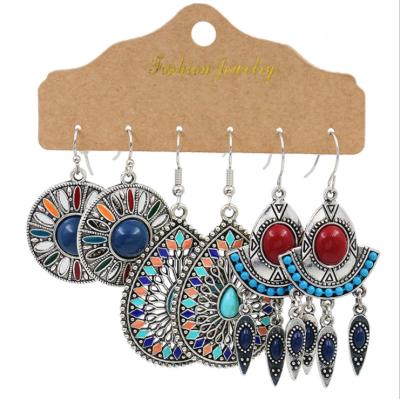 China Newest Design BOHEMIA Boho Alloy Circle Tassel Earrings Trendy Women Earings Set Wholesale 2022 for sale