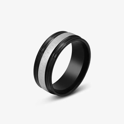 China Ring Jewelry Fashion Black Stainless Steel Ring Factory Direct Sale Simple Cheap Fashionable Titanium Steel Men's Ring for sale