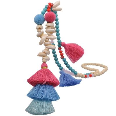 China Wholesale Hot Selling BOHEMIA Necklace Handcrafted Tassel Bohemia Wooden Ethnic Jewelry Female Beaded Necklace for sale