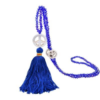 China BOHEMIA Factory Directly Supply Bohemian Women Beaded Tassel Jewelry Sweater Chain Necklace Along for sale