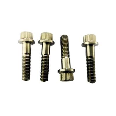 China Auto Parts Grade5 TC4 Titanium Bolts Flange 12-Point Bolts Ti Screws CNC BOLTS FOR CAR for sale