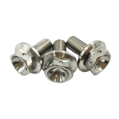 China Industry titanium flanged spec bolt. M8X(1.25Mm) X15Mm 20Mm 25Mm 30Mm 35Mm 45Mm 55Mm Head Stroke Bolt For Motorcycle Grade 5 Titanium Bolt for sale