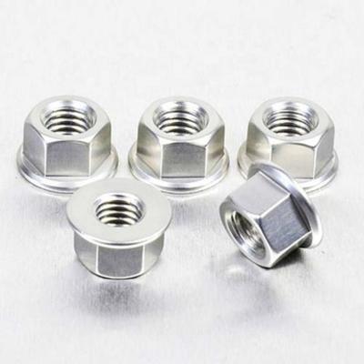 China Heavy industry titanium hex flange nut m14 m4 m30 m5 m28 m15 m12x1.5 gr5 flange nuts for sale