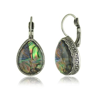 China Natural Abalone Shell Earrings Vintage Paua Teardrop /Oval Shape/Rectangles/Round/Marquis/Geometric Halo Leverback Drop Earrings For Wome for sale