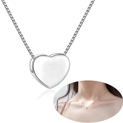 China cute cute 925 Sterling Silver Heart Pendant Necklace for women heart necklace 18