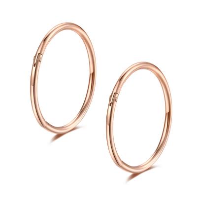 China Rose Gold Hinged Nose Rings Circles Septum Ring Clicker Cartilage Helix Hoop Hinged Earrings 20g 18g 16g 6-16mm for sale