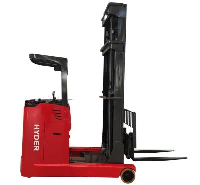 China Hotels Narrow Aisle Electric Stacker 2.5ton Automatic Electric Reach Truck for sale