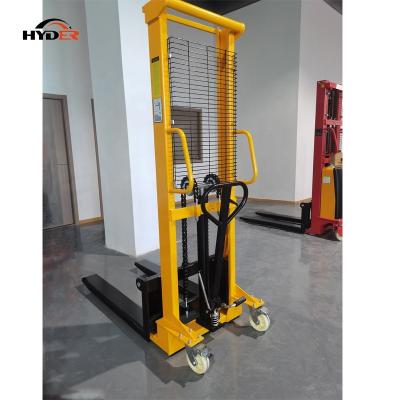 China Garment Shops Hyder 1t 1.5t 2t Manual Pallet Stacker 1.6m 2m 2.5m Lifting Height 3m for sale