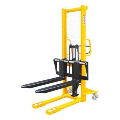 China Garment Shops Forklift 2000kg Hand Pallet Lifts 2 Ton Manual Hydraulic Stacker With Adjustable Forks for sale