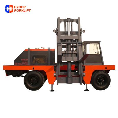 China Building material stores Hyder 8ton side loader forklift 3.6m mastflatbed forklift for sale