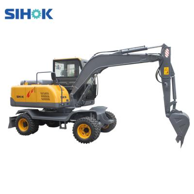 China Construction worksÂ   China Factory 7ton 0.28m3 Wheel Excavator (SWJ-75B) for sale