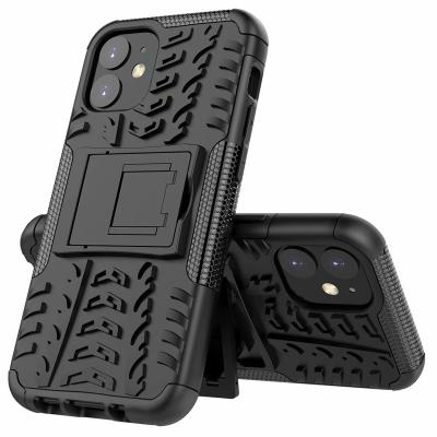 China Shockproof Cover for iPhone 12 Armor Case with Kickstand Hard Heavy Duty Rubber Dual Layer Shockproof Cover for iPhone 12 for sale