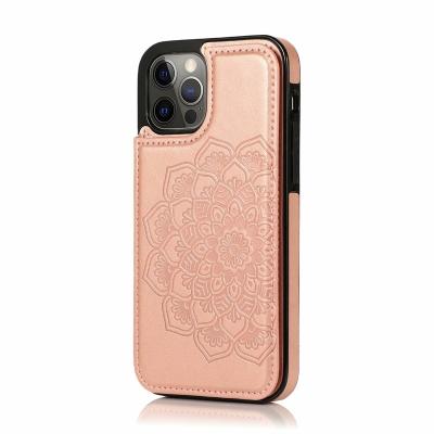 China Anti-drop Mandala Embossed Leather Case For iPhone 12 Pro /12 Pro /12 Max for sale