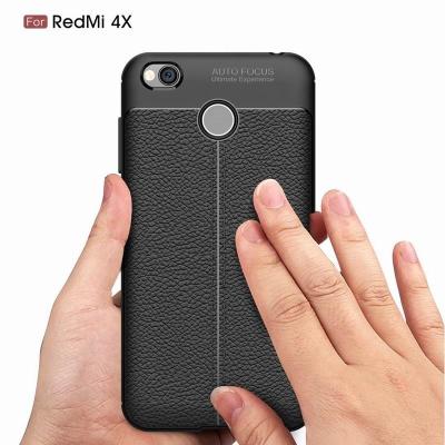 China Fashionable Leather Texture Phone Case For Redmi 4X, For Redmi 4X Shockproof Back Cover for sale