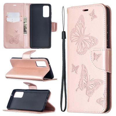 China Fashionable Emboss Butterfly Flip Pu Leather Card Slot Case For Samsung Galaxy S20FE 5G for sale