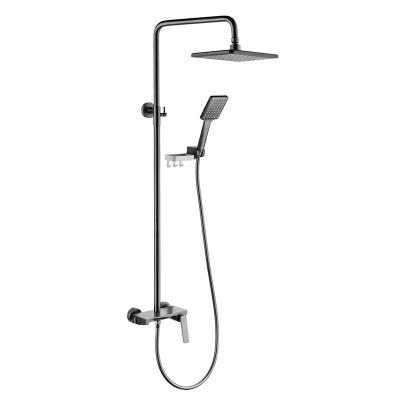 China With High Quality Brass Slide Bar Bath And Shower Mixer With Rainfall Shower Head And Hand Shower Head for sale