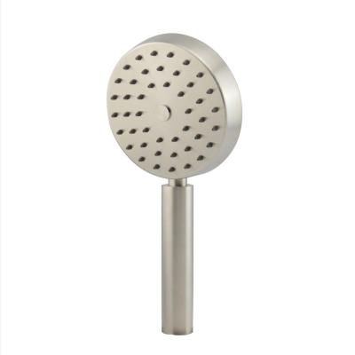 China High Quality Needleless Round Brushed Finish 304 Stainless Steel High Pressure Hand Held Shower Head for sale