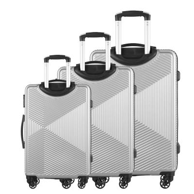 China Long-distance Travel Quiet 4 Spinner Wheels ABS PC Hard Plastic Waterproof Shell Travel Suitcase 3Pcs Sets ABS Travel Luggage Bag for sale