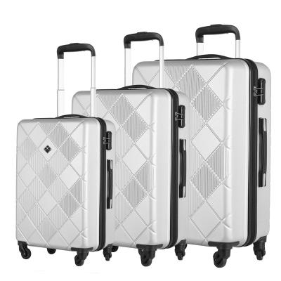 China Long-distance Travel Custom Wholesale Hot Sale Waterproof 3 Pcs Set Abs Luggage Trolley Travel Suitcase Set for sale