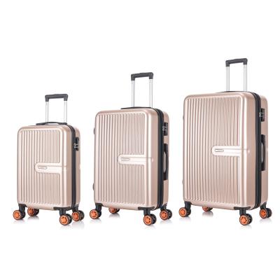 China Long-distance Travel Wholesale Customized Abs Pc Hard Plastic Shell 4 Spinner Wheels 3 Pcs Pc Trolley Case Luggage Set For Travel for sale