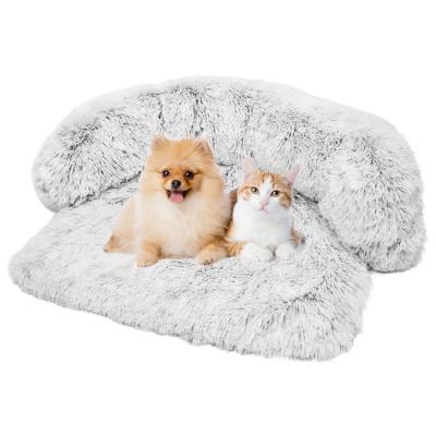 China Removable Cover Amazon Burst Plush Dog Kennel Plush Pet Kennel Dog Sofa Bed Covering Dual-Use Manufacturers Wholesale for sale