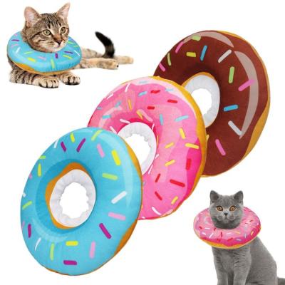 China Cute Viable Donut Pet Care Recovery Collar Anti Lick Comfortable Cat Anti-bite Wound Protection Soft Cotton Elizabethan Collars for sale