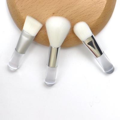 China 2022 Eco-Friendly Mini White Handle Application Brush 8cm Base Mud Hair Vegan Small Face Mask Brush for sale