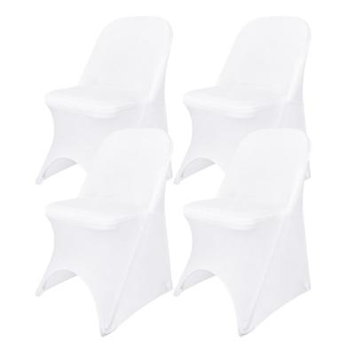 China Eco-Friendly/Waterproof/UV Resistant/Durable/Wholesale Reusable/Comfortable White Spandex Stretch Dining Church Wedding Event Party Decoration Folding Elastic Chair Hat Seat Covers banquet for sale