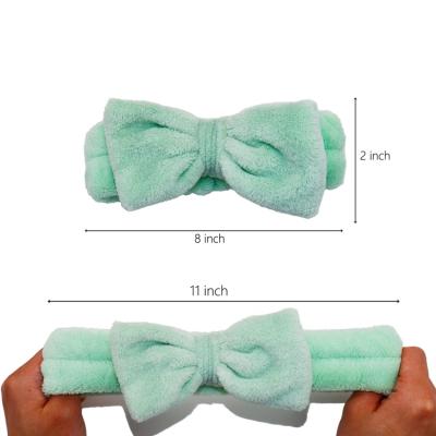 China THERMAL STATION. Yoga. Wash face. Swim. Etc. Spa Hair Bands Head Wraps For Facial Elastic Soft Headbands Coral Fleece Turban Cute Towel Bowknot Hair Band Shower Makeup for sale