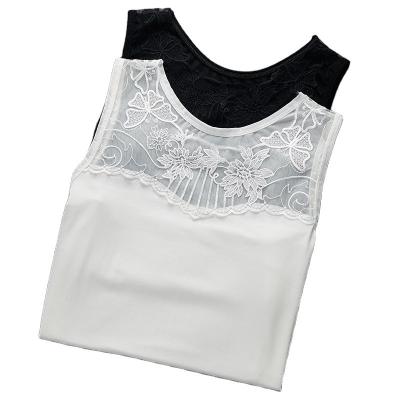 China Sustainable Dafusi Breathable Regular Chinese Style Lace Modal Vest Solid Color Bottoming Shirt for sale