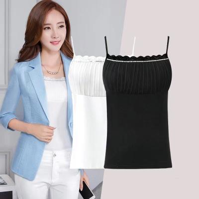 China Sustainable New Professional Wear Modal Suspender White Suit With Bottomed Vest Solid Color Small Suspender for sale