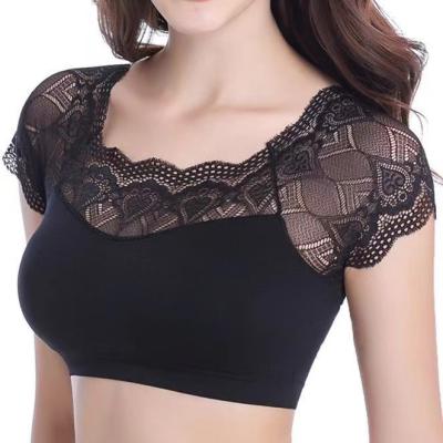 China Breathable Women Anti Tarnish Bra Vest Lace Sexy Inside With Breast Wrap And Breast Pad Bottomed Underwear for sale