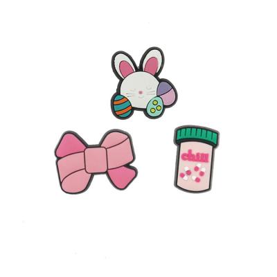 China New Style Cartoon PVC Flower Shoe Clips Eco-friendly Colorful Accessories - Rabbit for sale