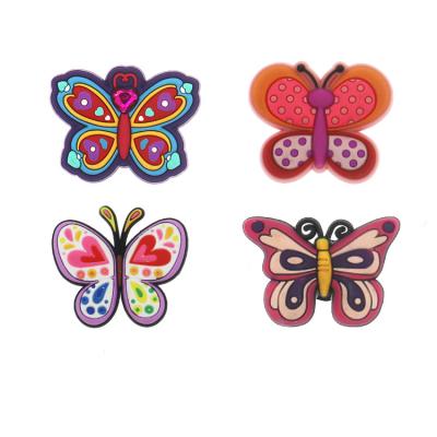 China 2021 Eco-Friendly New Custom Soft PVC Designer Soft Rubber Croc Charms Accessories RUGRATS For Croc Shoe Charms - Butterfly for sale