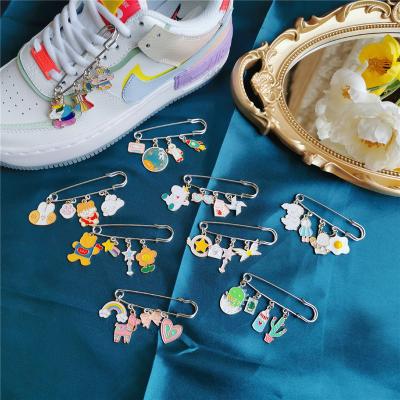 China Eco-Friendly Decorations Shoe Charms Alloy Pin Badge Pin Brooch Scarf Decoration Accessories Planet Cartoon Dripping Oil for sale