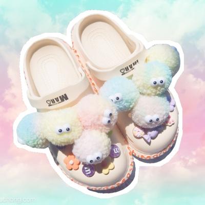 China Eco-Friendly Shoe Decorations Designer Charms Accessories Elf Shoes Flower Gradient Hair Sneakers Buckles Garden Shoes Accessories for sale