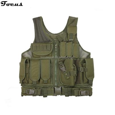 China Adjustable MOLLE Vest Combat Tactical Vest MOLLE with Gun Holster and Modular Assault for sale