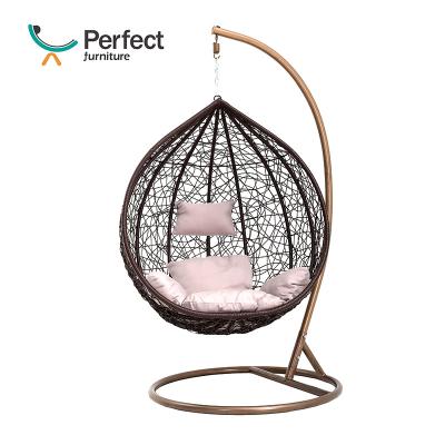 China Bird's Nest/Contemporary Hot Sale Wicker Lounge Hammock/Egg Rattan Garden Jhula Swing Hanging Chair with Cushions for sale