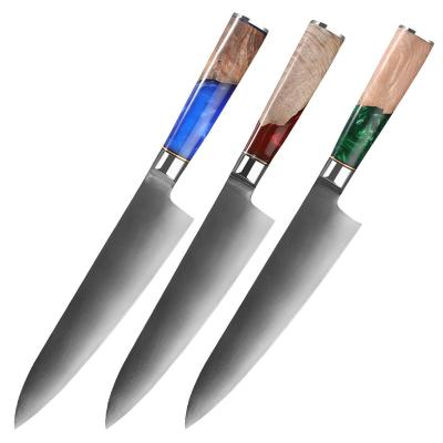 China Durable Resin Handle 8.5 Inch VG10 67 Layer Damascus Chef Serving Knife Japanese Universal Kitchen Knife for sale