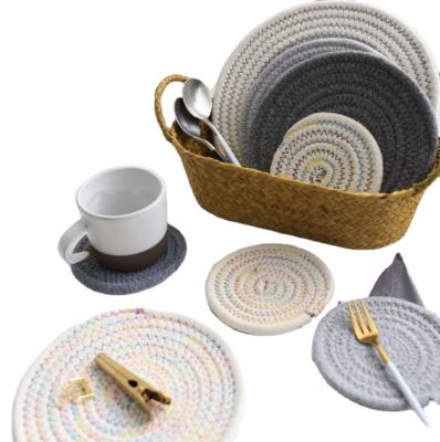 China Handmade Europe Cotton Rope Place Mat Dining Table Insulation Pot Mat and Chopsticks Mat for sale