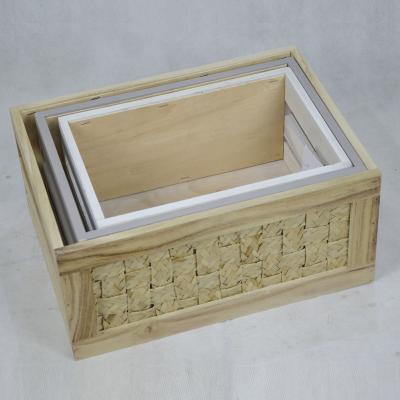 China Viable Sundries Box Gift Bottle Storage Bins Flower Planting Pots For Home DecorWood Craft Storage Baskets for sale