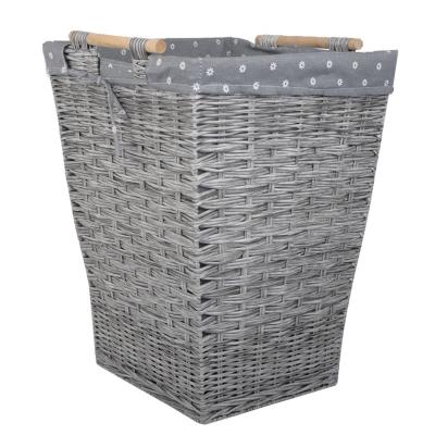 China Gray Color Customized Rectangle Organization Woven Storage Baskets Eco Organizer Plastic Basket Storage Modern Home Trash Bins for sale