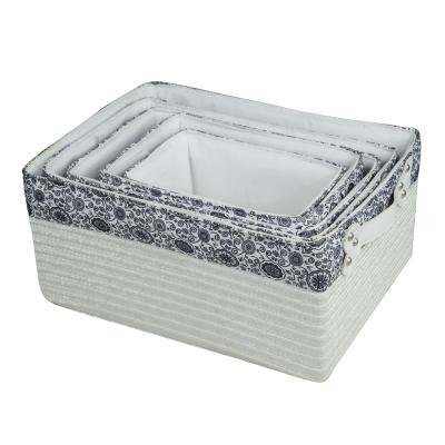 China Wholesale Sustainable Woven Polypropylene Rope Gift Handmade Storage Basket Latest Handmade Storage Basket Waterproof Basket for sale