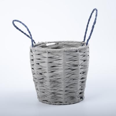 China Sustainable Multifunctional Handmade Amazon Vellum Paper Rope Storage Basket For Storage Home Decoration for sale