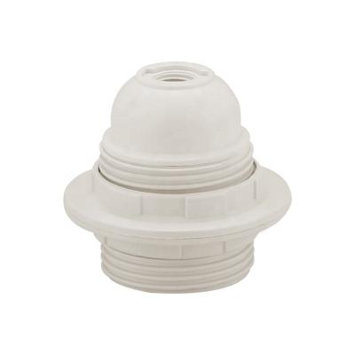 China Hot Sale White 250V 4A Screw Surface All Plastic Material E27 Lamp Holder For Indoor Garden Light Bulb With CE Certificate Max 60W for sale