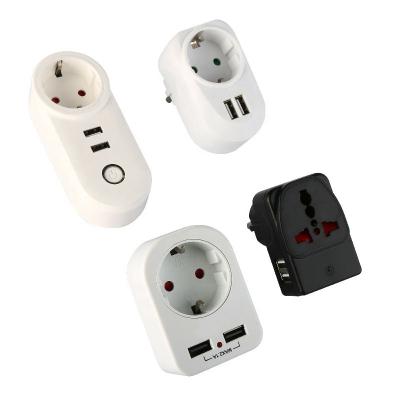 China Hot Selling Mini Wireless Smart Wifi TUYA Residential/Multipurpose Adapter For Electric Power AC DC Voltage Converter Germany Plug Set With USB By Android for sale