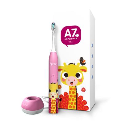 China ABS+Dupont Bristle Type Smart App Connected Cute Cardboard Radio Rechargeable Smart Children's Electric Toothbrush for sale