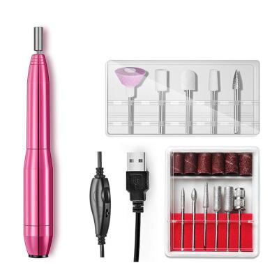 China Mini USB Nail Drill Machine Professional Electric Nail Folder Manicure Pedicure Machine Tool Nail Bite Cutter for sale